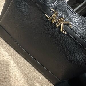 Michael Kors Black Tote with Gold Accents